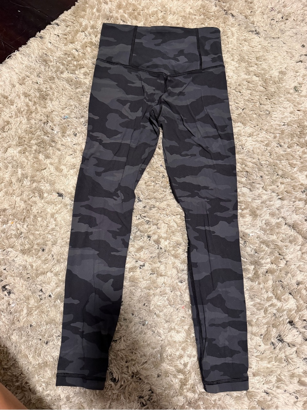 Athleta Kids Black and Gray Camo Leggings